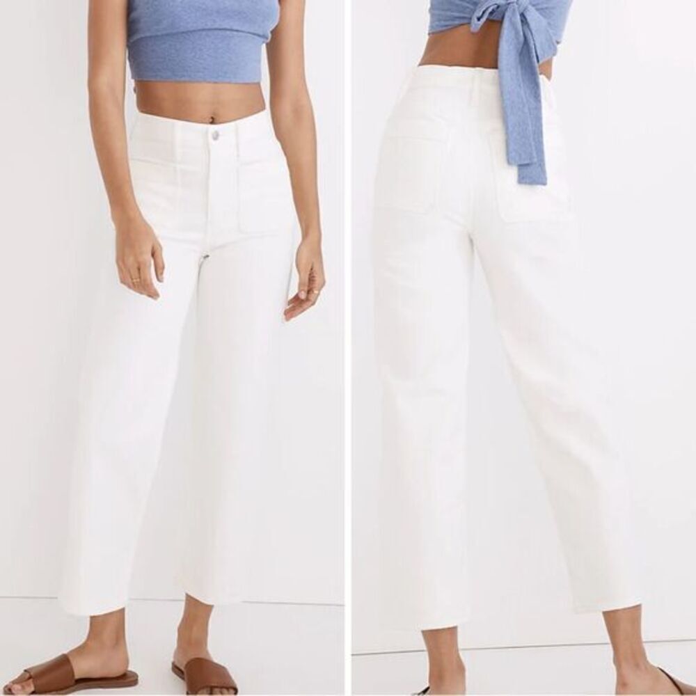 NEW Madewell The Perfect Vintage‎ Wide-Leg Jean in Tile White, 27,NJ021